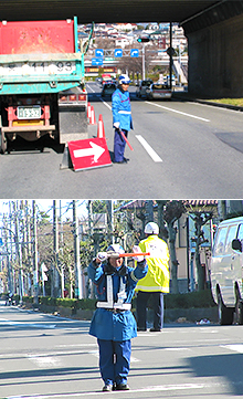 交通警備の風景